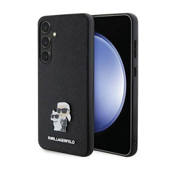 Karl Lagerfeld Saffiano Karl & Choupette Metal Pin - Samsung Galaxy S24 Case (black)