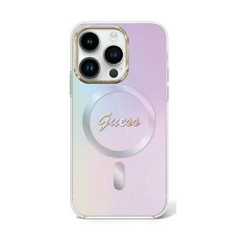 Pouzdro Guess IML Iridescent MagSafe - iPhone 15 Pro Max (fialové)