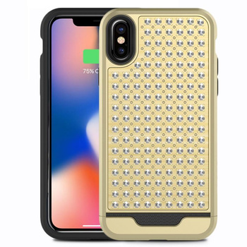 Zizo Star Diamond Hybrid Cover - Coque pour iPhone X (or/noir)