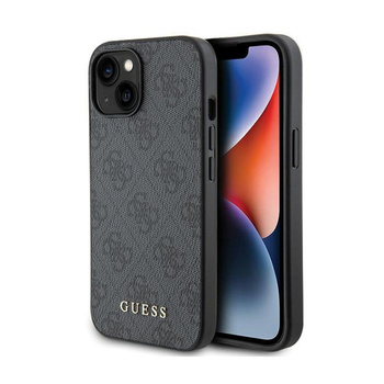 Guess 4G Metall Gold Logo - iPhone 15 Plus Tasche (grau)