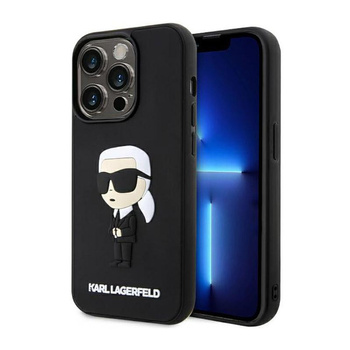 Karl Lagerfeld 3D gumové pouzdro NFT Ikonik - iPhone 14 Pro (černé)