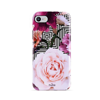 PURO Glam Geo Flowers - Case iPhone SE (2022 / 2020) / 8 / 7 / 6s (Pink Peonies)