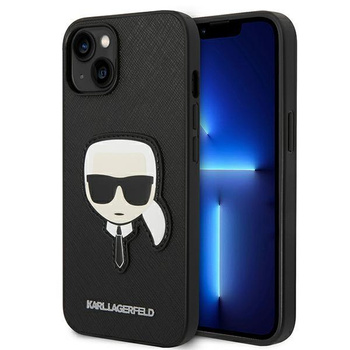 Karl Lagerfeld Saffiano Karl Head Patch Case - pouzdro pro iPhone 14 Plus (černé)