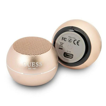 Guess Mini Bluetooth hangszóró 3W 4H - Bluetooth 5.0 hangszóró (arany)