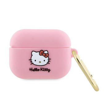 Hello Kitty Silikonová 3D hlava kočičky - pouzdro na AirPods Pro (růžové)