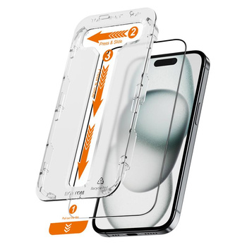 Crong EasyShield 2er-Pack - Gehärtetes Glas für iPhone 16 / iPhone 15 (2 Stück)