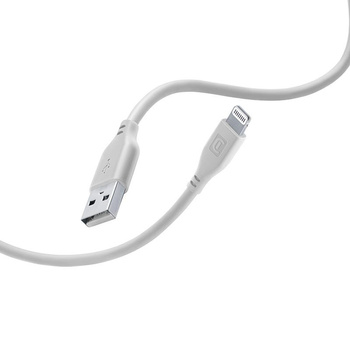 Cellularline Soft Cable - Câble USB-A vers Lightning certifié MFi 1,2 m (gris)