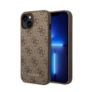 Guess 4G Metall Gold Logo - iPhone 15 Plus Tasche (braun)