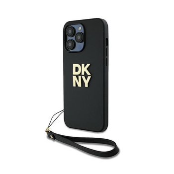 Courroie de poignet DKNY Stock Logo - Coque iPhone 14 Pro Max (noir)