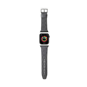 Karl Lagerfeld Saffiano Monogram - řemínek pro Apple Watch 42/44/45/49 mm (stříbrný)