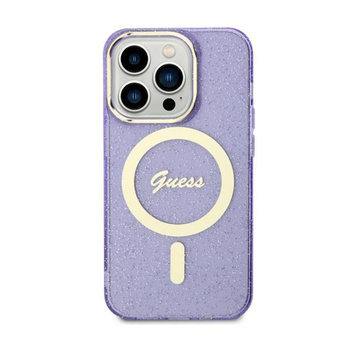 Guess Glitter Gold MagSafe - iPhone 11 Tasche (Lila)