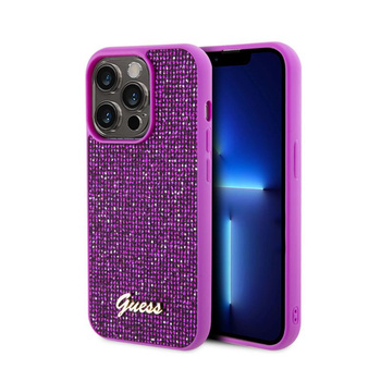 Guess Disco Metal Script - Coque iPhone 15 Pro (fuchsia)