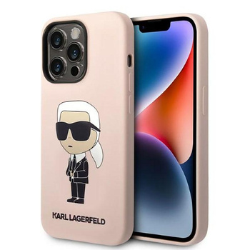 Karl Lagerfeld Silikon NFT Ikonik MagSafe - iPhone 14 Pro Tasche (rosa)