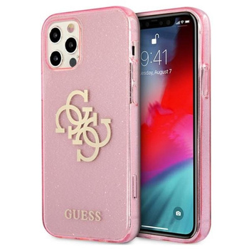 Pouzdro Guess Glitter 4G Big Logo - iPhone 12 Pro Max (růžové)