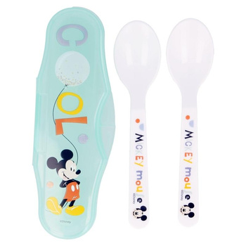 Mickey Mouse - Cuillère d'alimentation 2 pièces + étui (Cool)