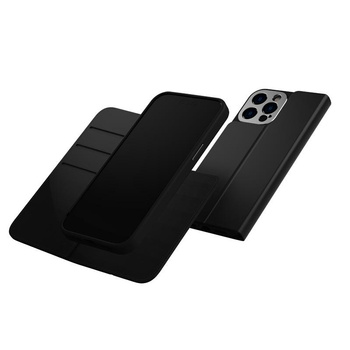 Moshi Overture MagSafe - Étui 3-en-1 en cuir pour iPhone 14 Pro Max (Midnight Black)