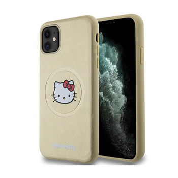 Hello Kitty Leather Kitty Head MagSafe - iPhone 11 Case (Gold)