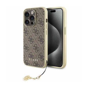 Kolekce Guess 4G Charms - pouzdro pro iPhone 15 Pro Max (hnědé)