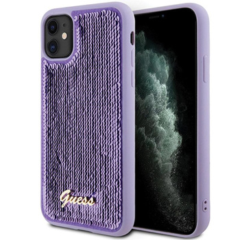 Guess Sequin Script Metal - pouzdro pro iPhone 11 (fialové)