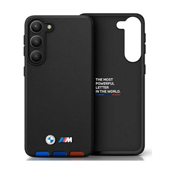 Kožené pouzdro BMW Hot Stamp Tricolor - Samsung Galaxy A54 5G (černé)