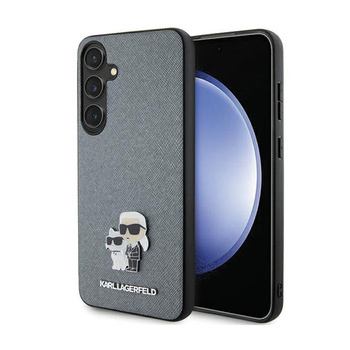 Karl Lagerfeld Saffiano Karl & Choupette Metal Pin - Samsung Galaxy S24+ Case (grey)