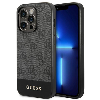 Guess 4G Bottom Stripe Metal Logo Collection - iPhone 14 Pro Max Case (grey)