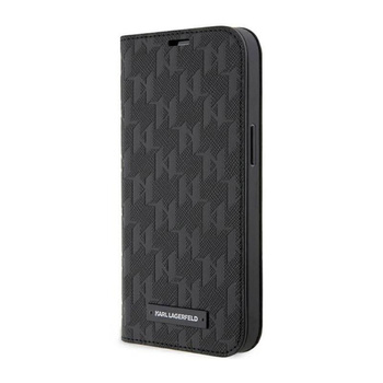 Karl Lagerfeld Saffiano Monogram - iPhone 14 Pro Case (Black)