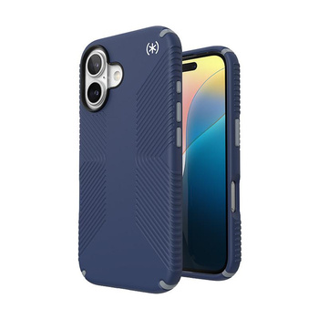 Speck Presidio2 Grip - iPhone 16 Tasche (Küstenblau / Staubgrau / Weiß)