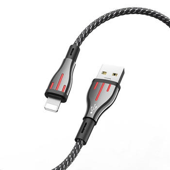 Borofone Highway - USB Lightning csatlakozó kábel 1,2 m (fekete/szürke)