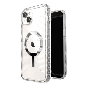 Speck Gemshell Grip + MagSafe - Case for iPhone 15 Plus (Clear / Chrome Finish)