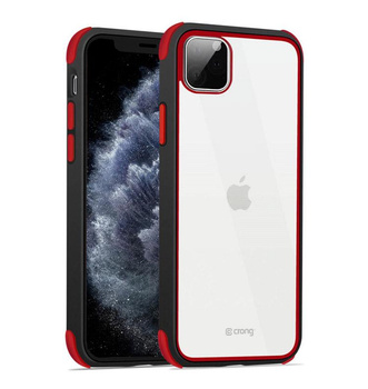 Crong Trace Clear Cover - iPhone 11 Pro tok (fekete/piros)