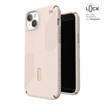 Speck Presidio2 Grip ClickLock & Magsafe - Coque pour iPhone 15 Plus (Bleached Bone / Heirloom Gold / Hazel Brown)