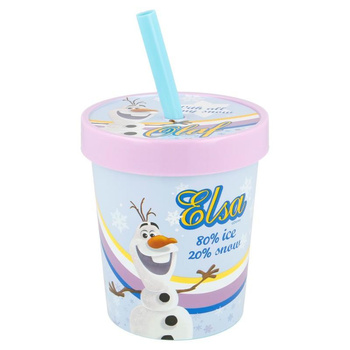 Frozen - Eiscremebecher mit Strohhalm 560 ml