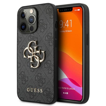 Guess 4G Big Metal Logo - pouzdro pro iPhone 13 Pro (šedé)