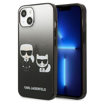 Karl Lagerfeld Gradient Ikonik Karl & Choupette - Etui iPhone 13 (czarny)