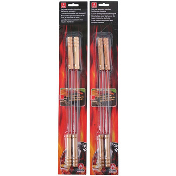 BBQ - brochettes avec manche en bois long 38 cm (4pcs).)