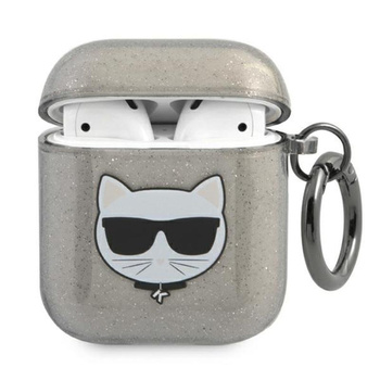 Karl Lagerfeld Choupette Head Glitter - Airpods-Hülle (schwarz)