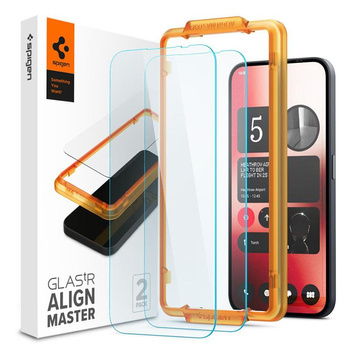 Spigen Alm Glas.TR 2-Pack - Gehärtetes Glas für Nothing Phone 2a (Transparent)