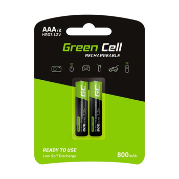 Green Cell - 2x AAA HR03 800mAh piles rechargeables