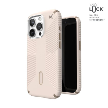 Speck Presidio2 Grip ClickLock & Magsafe - Coque pour iPhone 15 Pro (Bleached Bone / Heirloom Gold / Hazel Brown)