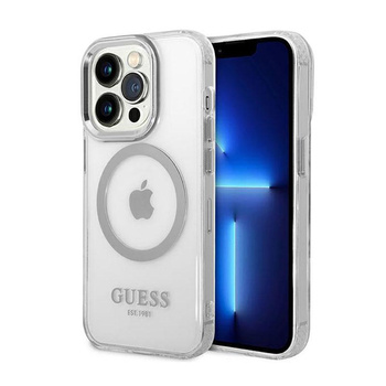 Guess Metal Outline MagSafe - Etui iPhone 14 Pro (przezroczysty)