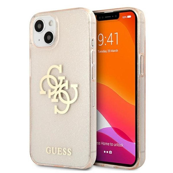 Guess Glitter 4G Big Logo - Coque pour iPhone 13 mini (or)