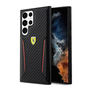 Ferrari Carbon Contrast Edges - pouzdro pro Samsung Galaxy S23 Ultra (černé)