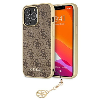 Guess 4G Charms Collection - Coque pour iPhone 13 Pro (marron)