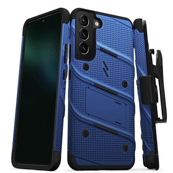 ZIZO BOLT Series - Étui blindé pour Samsung Galaxy S22+ avec écran en verre 9H + étui avec support (bleu)