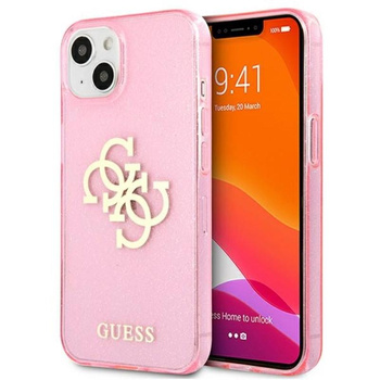 Guess Glitter 4G Big Logo - Etui iPhone 13 mini (różowy)