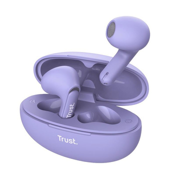 Trust Yavi - TWS Casque intra-auriculaire sans fil Bluetooth avec étui de chargement et ENC (violet)