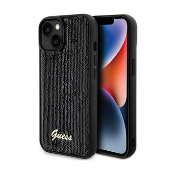 Guess Sequin Script Metal - iPhone 14 Case (black)