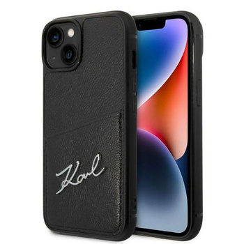 Karl Lagerfeld Signature Logo Cardslot - iPhone 14 Plus tok (fekete)