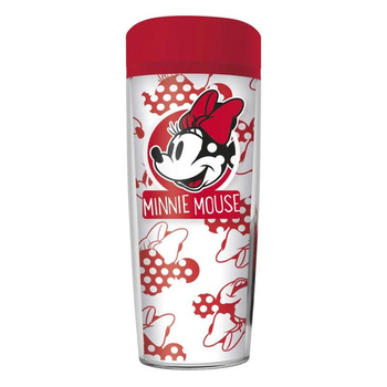 Minnie Mouse - 533 ml-es utazóbögre (fehér/piros)